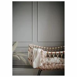 Bermbach Handcrafted Berceau Emil en rotin - Liens cuir Naturel Discount