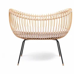 Bermbach Handcrafted Berceau Lola en rotin - Liens coton