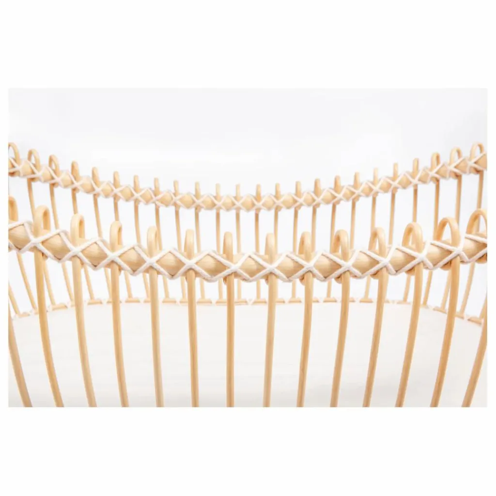 Bermbach Handcrafted Berceau Lola en rotin - Liens coton