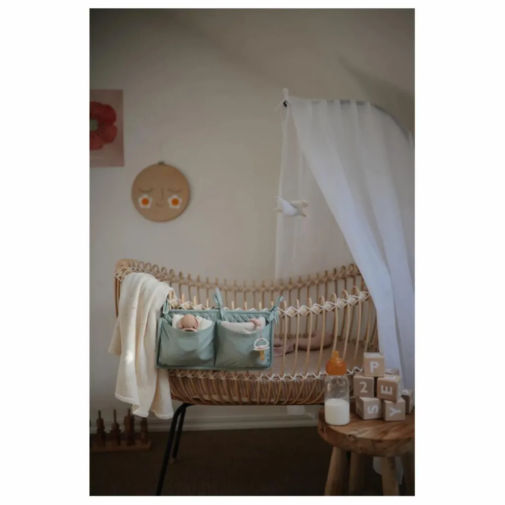 Bermbach Handcrafted Berceau Lola en rotin - Liens coton