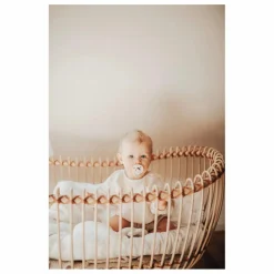 Best Bermbach Handcrafted Berceau Lola en rotin - Liens cuir Naturel