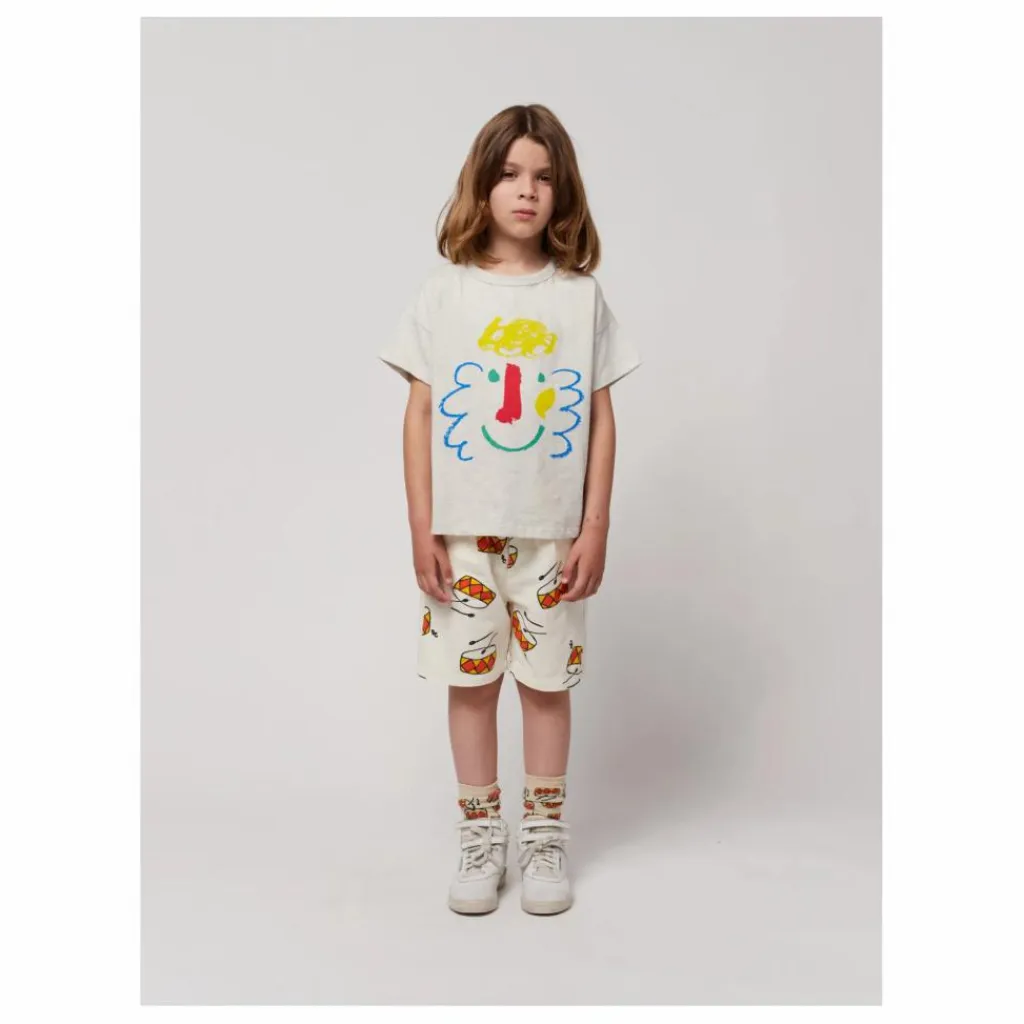 New Bobo Choses Bermuda Denim Tambours | Ecru