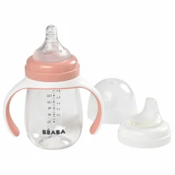 Outlet Béaba Biberon d'apprentissage 2 en 1- 240 ml | Vieux Rose