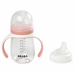 Outlet Béaba Biberon d'apprentissage 2 en 1- 240 ml | Vieux Rose