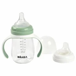 Hot Béaba Biberon d'apprentissage 2 en 1- 240 ml | Sauge