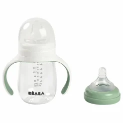 Hot Béaba Biberon d'apprentissage 2 en 1- 240 ml | Sauge