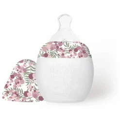 Elhée Biberon en silicone médical et tétine physiologique Mimosa Field - x Liberty | Rose