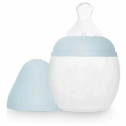 Clearance Elhée Biberon en silicone médical et tétine physiologique | Bleu pâle