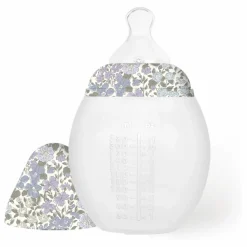 Elhée Biberon en silicone médical et tétine physiologique Joanna Louise - x Liberty | Lavande Hot