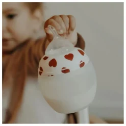 Discount Elhée Biberon en silicone médical et tétine physiologique Full of Love Rouge