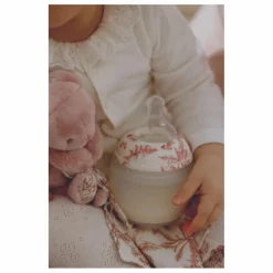 Elhée Biberon en silicone médical et tétine physiologique Toile de Jouy - x Tartine et Chocolat | Rose pêche Outlet