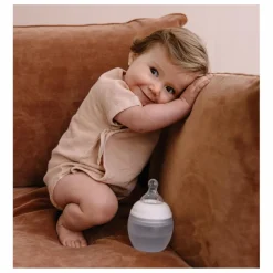 Elhée Biberon en silicone médical et tétine physiologique Blanc