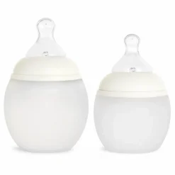 Elhée Biberon en silicone médical et tétine physiologique Blanc