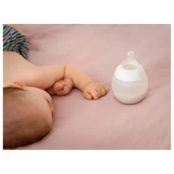 Elhée Biberon en silicone médical et tétine physiologique Blanc