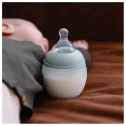 Elhée Biberon en silicone médical et tétine physiologique | Vert Menthe Hot