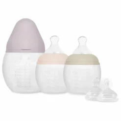 Elhée Biberons en silicone médical et tétine physiologique Buddy - Set de 3 |