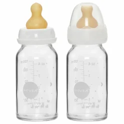 Hevea Biberons|Puériculture|Biberons en verre borosilicate 120ml - Lot de 2