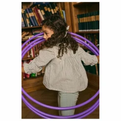 Louise Misha Blouse Antonella Rayée Coton Bio | Vert amande Outlet