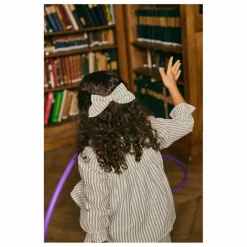 Louise Misha Blouse Antonella Rayée Coton Bio | Vert amande Outlet