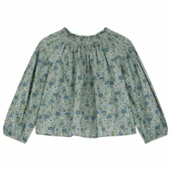 Bonpoint Blouse Blandine Liberty Coton Bio | Bleu Discount