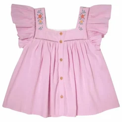 Enfant Tocoto Vintage Blouse Brodée Volants | Lilas