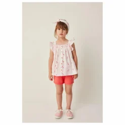 Tocoto Vintage Blouse Cerises Volants | Rose pâle Sale