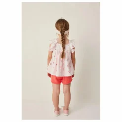 Tocoto Vintage Blouse Cerises Volants | Rose pâle Sale