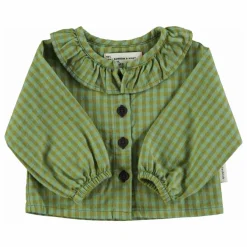 Piupiuchick Blouse Col Carreaux Coton Bio | Vert Sale