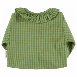 Piupiuchick Blouse Col Carreaux Coton Bio | Vert Sale