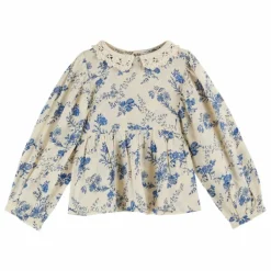 Outlet Emile et Ida Blouse Col Crochet Fleurie | Ecru