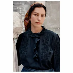 New Louise Misha Blouse Cora Voile de Coton Bio - Collection Femme | Noir