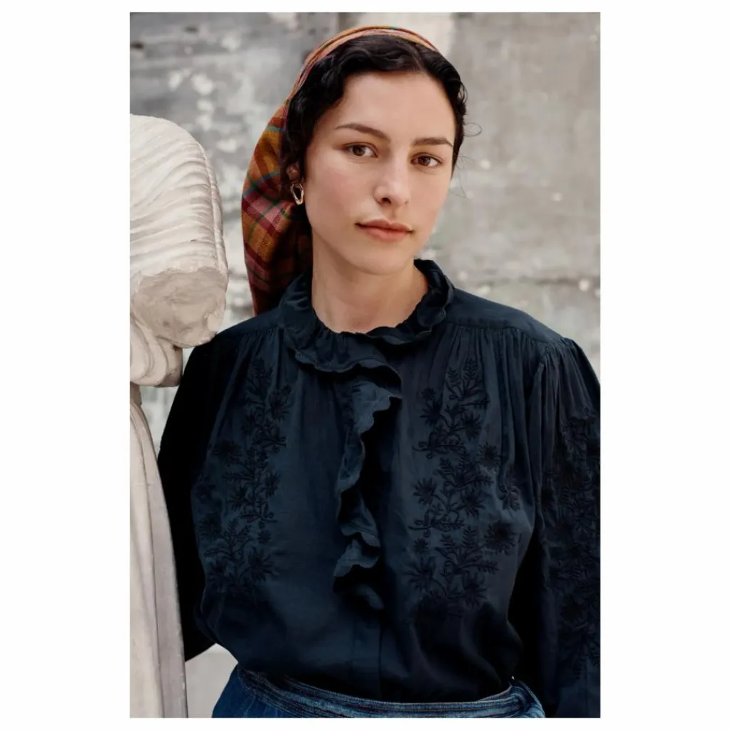 New Louise Misha Blouse Cora Voile de Coton Bio - Collection Femme | Noir