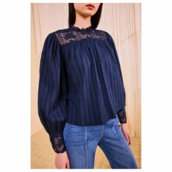 Hot Ulla Johnson Blouse Cornelia | Bleu nuit