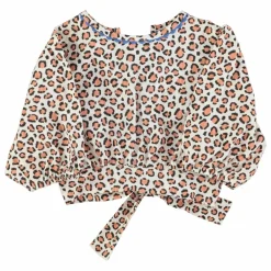 New Piupiuchick Blouse Crop Léopard Coton Bio | Ecru