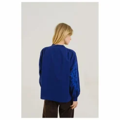 Sacrécoeur Blouse Ella Calypso Brodée | Bleu Sale