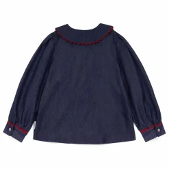 Enfant Mipounet Blouses, T-Shirts|Blouses, T-Shirts|Blouse en Jean Col Claudine Cecilia |