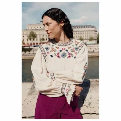 Louise Misha Blouse Izza Double Gaze de Coton Bio - Collection Femme | Crème