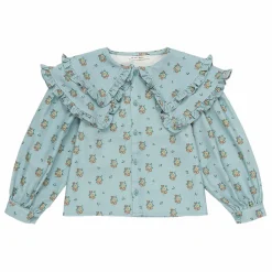 the new society Blouse Jimena Fleurs | Bleu ciel Outlet