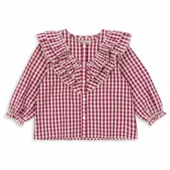 Konges Sløjd Blouse Kim Carreaux Coton Bio | Violet Clearance