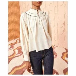 Hot Ulla Johnson Blouse Lennie Popeline de Coton | Ivoire