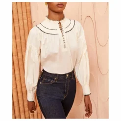 Hot Ulla Johnson Blouse Lennie Popeline de Coton | Ivoire