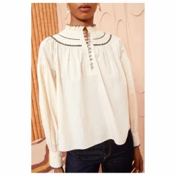 Hot Ulla Johnson Blouse Lennie Popeline de Coton | Ivoire