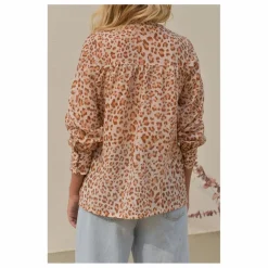 Marlot Paris Blouse Michelle Léopard Voile de Coton - Collection Femme | Rose pâle Hot