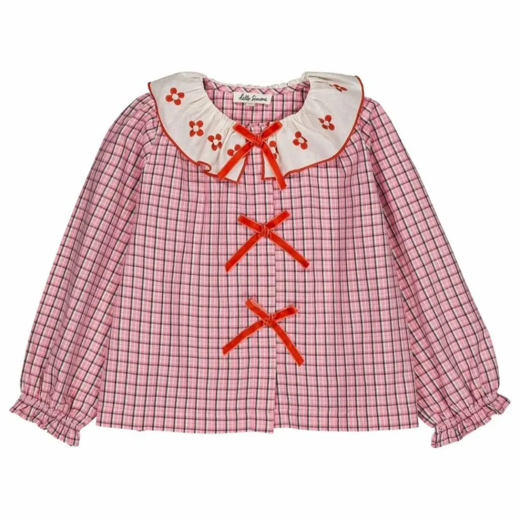 Hello Simone Blouse Myrtille Carreaux | Rose Best