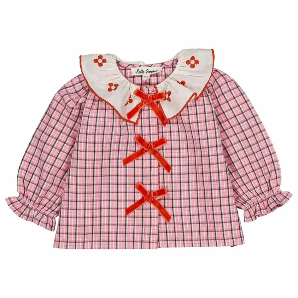 Hello Simone Blouse Myrtille Carreaux | Rose Best