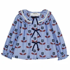 Enfant Hello Simone Blouses, T-Shirts|Blouse Myrtille Fleurie Velours Côtelé |