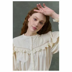 Louise Misha Blouse Noelianne Popeline de Coton Bio - Collection Femme | Crème Hot