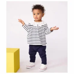 Petit Bateau Blouses, T-Shirts|Blouse Rayée Col Cœurs Coton Bio |