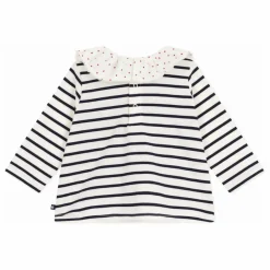 Petit Bateau Blouses, T-Shirts|Blouse Rayée Col Cœurs Coton Bio |