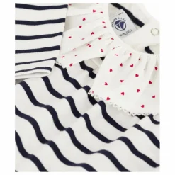 Petit Bateau Blouses, T-Shirts|Blouse Rayée Col Cœurs Coton Bio |